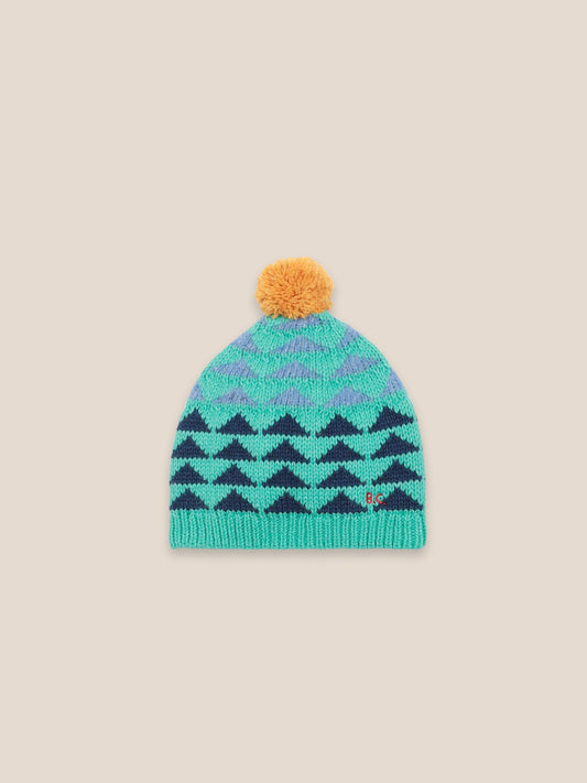 Boys & Girls Myrtle Jacquard Red Pompon Beanie