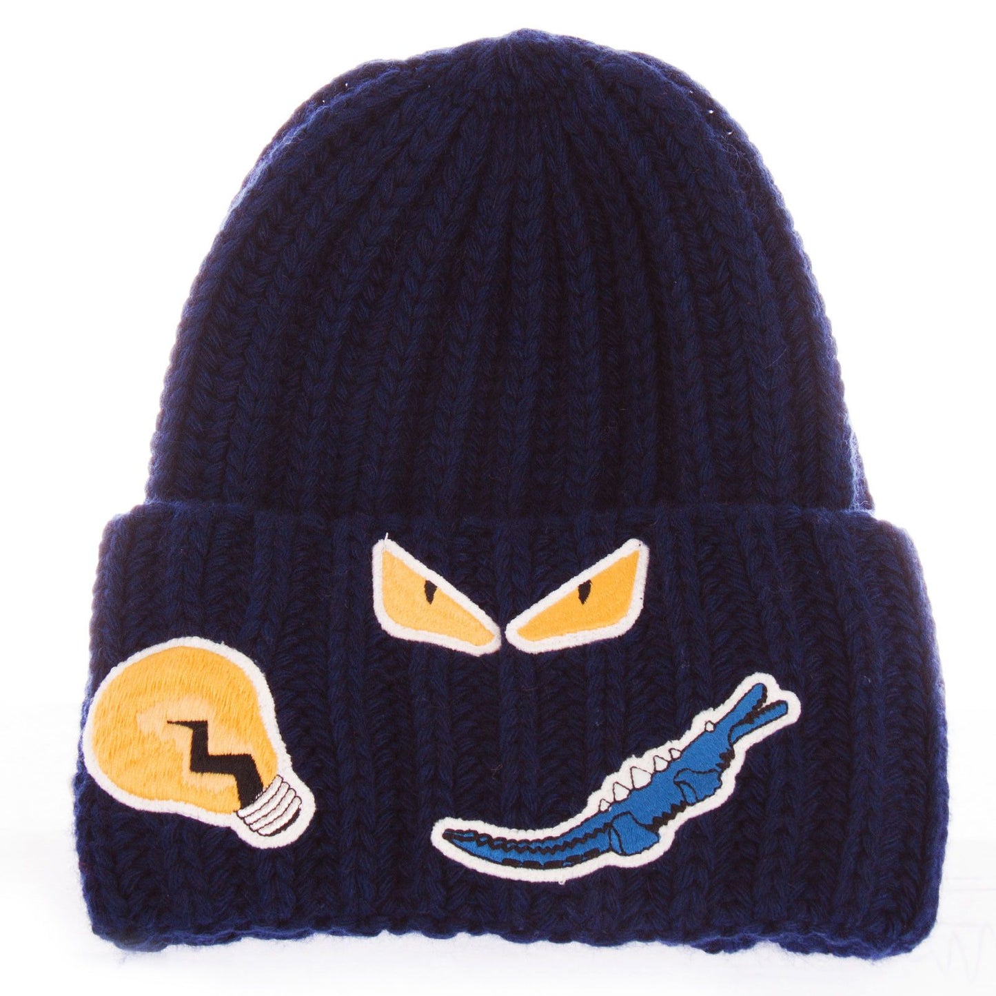 Boys Blue Monster Printed Knitted Wool Hat