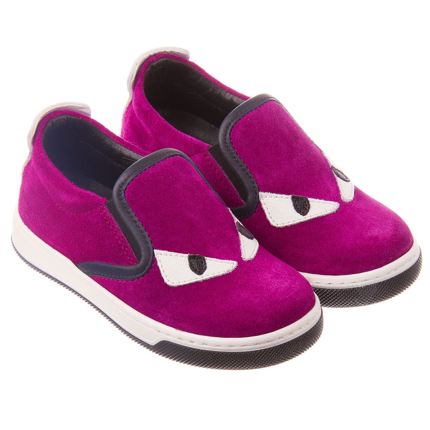 Boys&Girls Purple Suede Monster Trainers