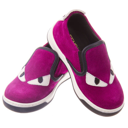 Boys&Girls Purple Suede Monster Trainers