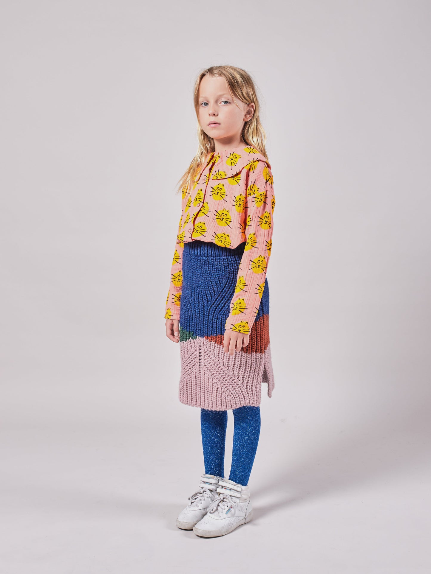 Girls Pink Cat All Over Blouse
