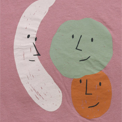 儿童粉色印花棉T恤