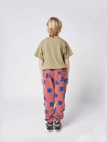 儿童深绿色印花棉T恤