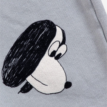 儿童灰色印花棉长裤