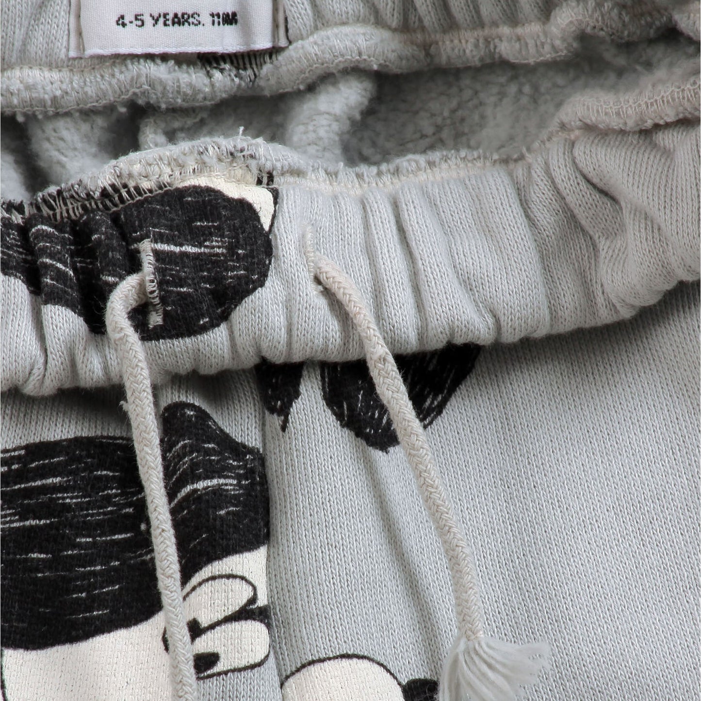 儿童灰色印花棉长裤