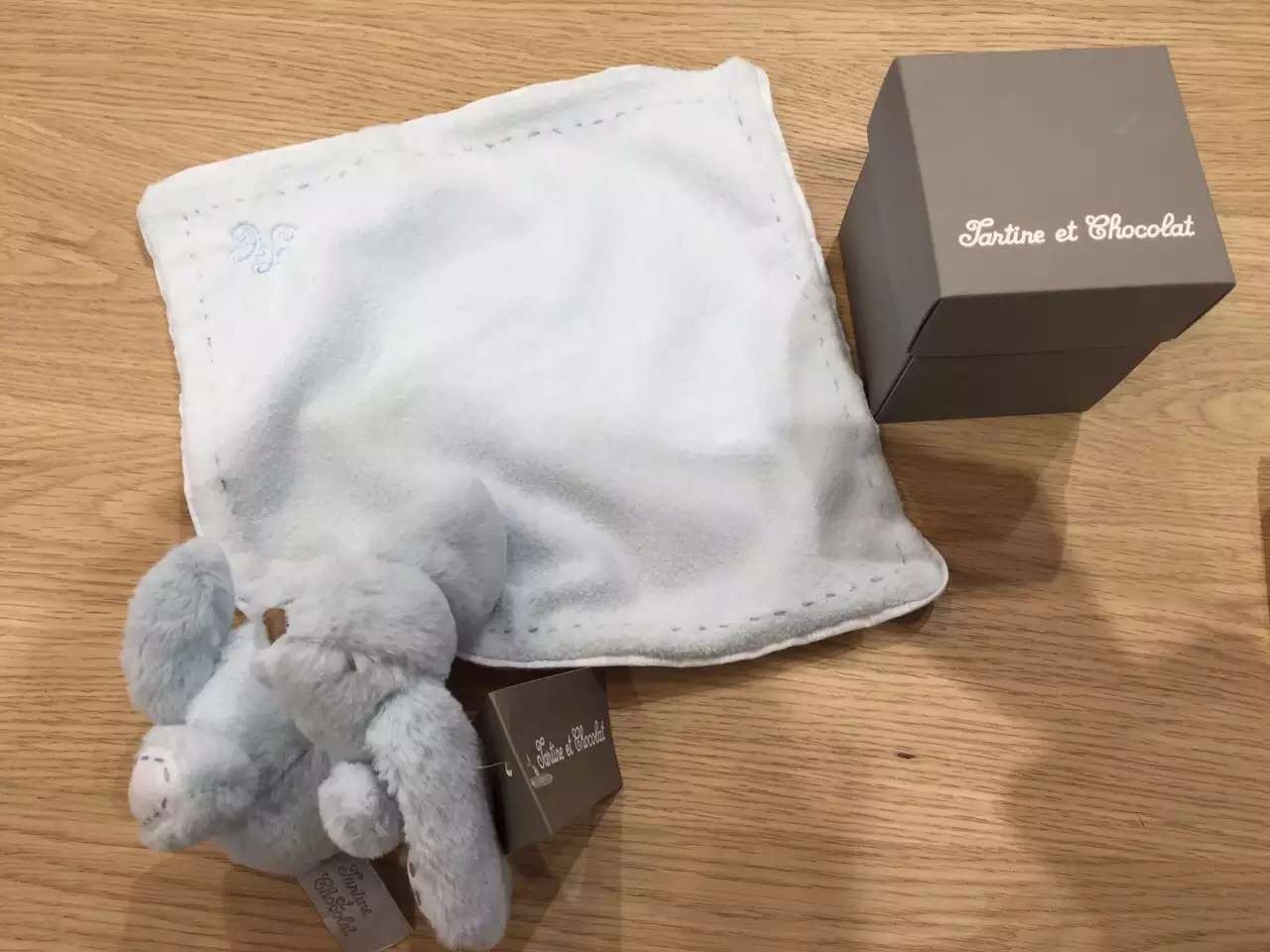 Baby Blue Bunny Trims Bib
