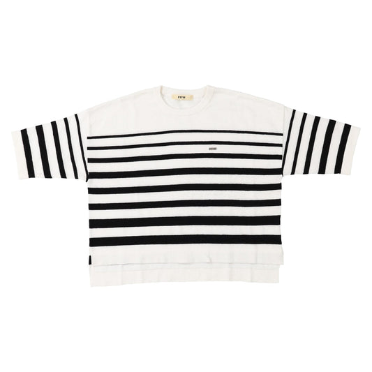 儿童白色条纹T恤