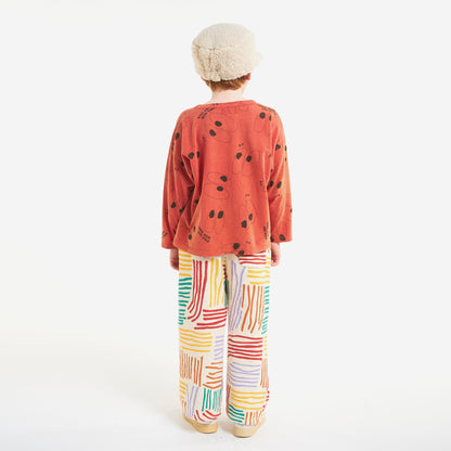 儿童橙色印花棉T恤