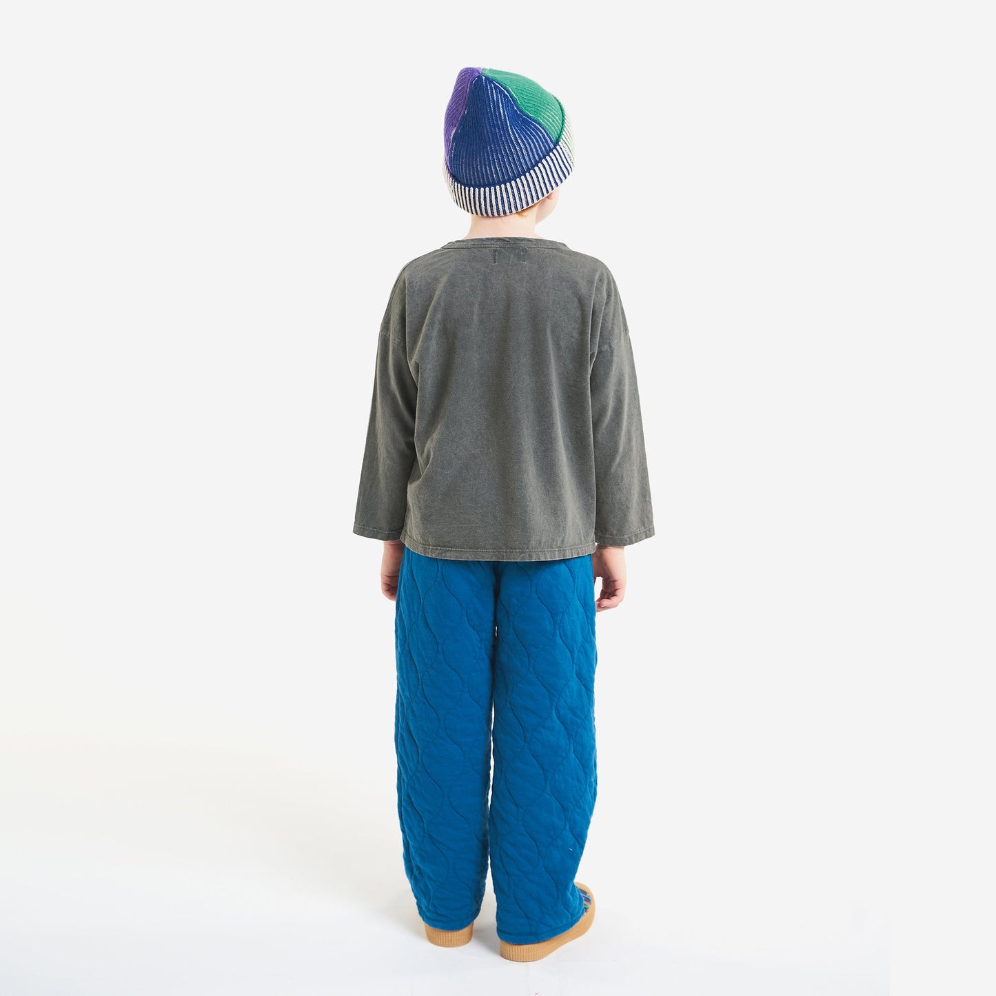 儿童灰色印花棉T恤