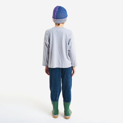 儿童灰色小鸟印花棉T恤