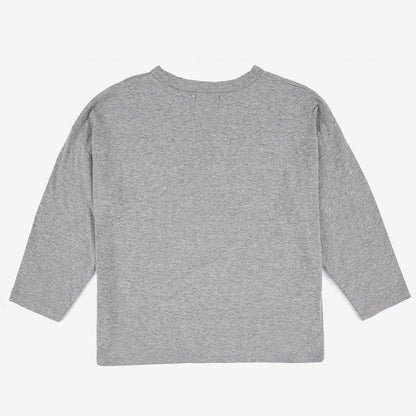 儿童灰色小鸟印花棉T恤