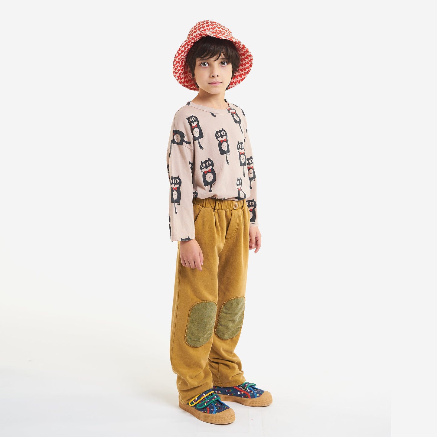 男童浅棕色印花棉T恤