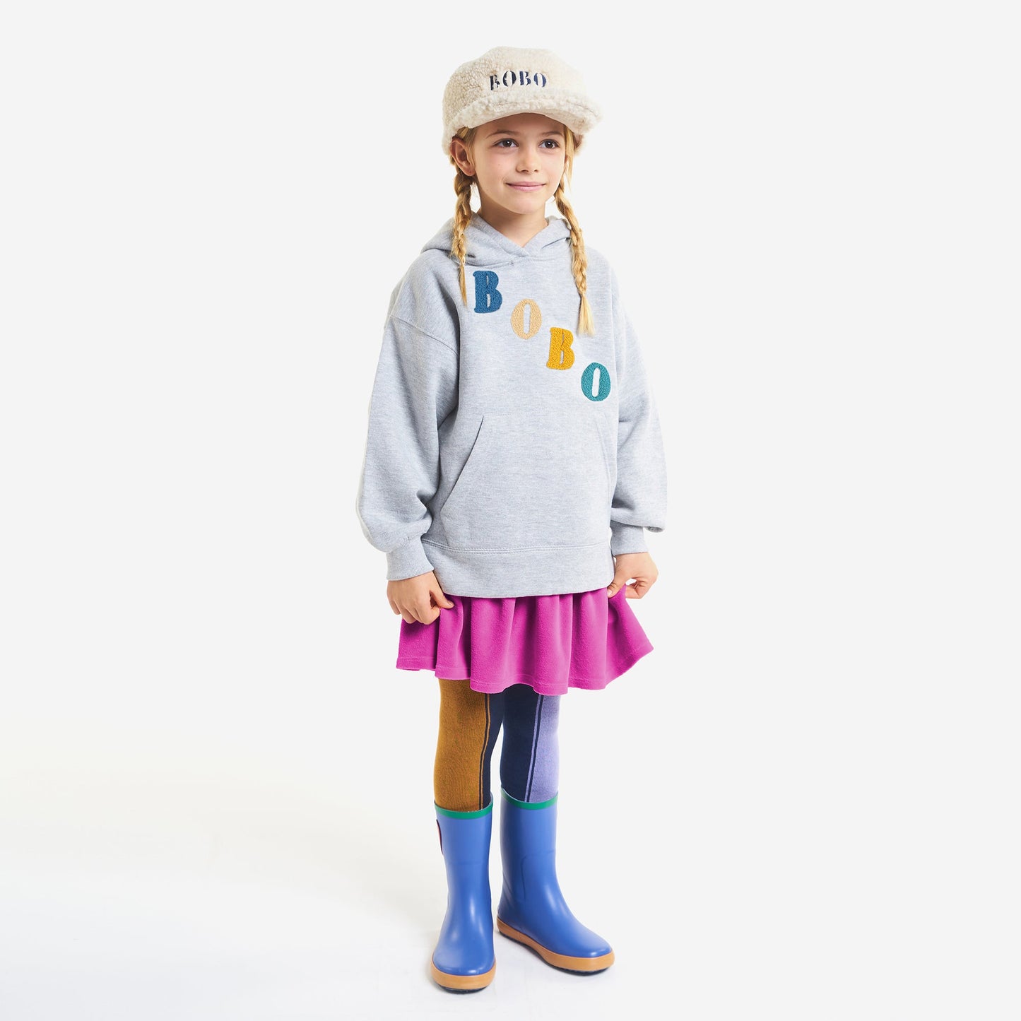 儿童灰色Logo连帽卫衣