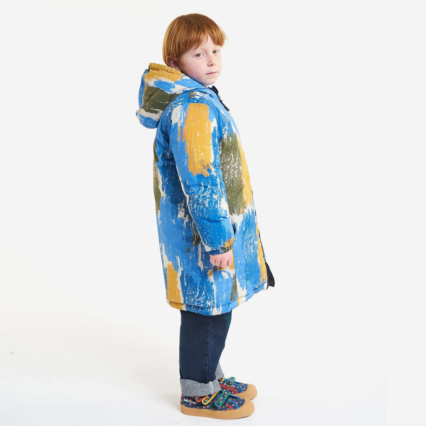 男童藏青色双面棉服