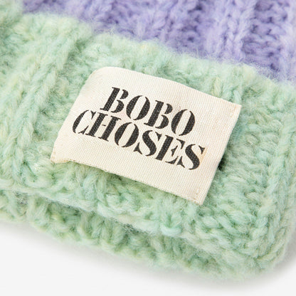 儿童浅紫色针织帽子