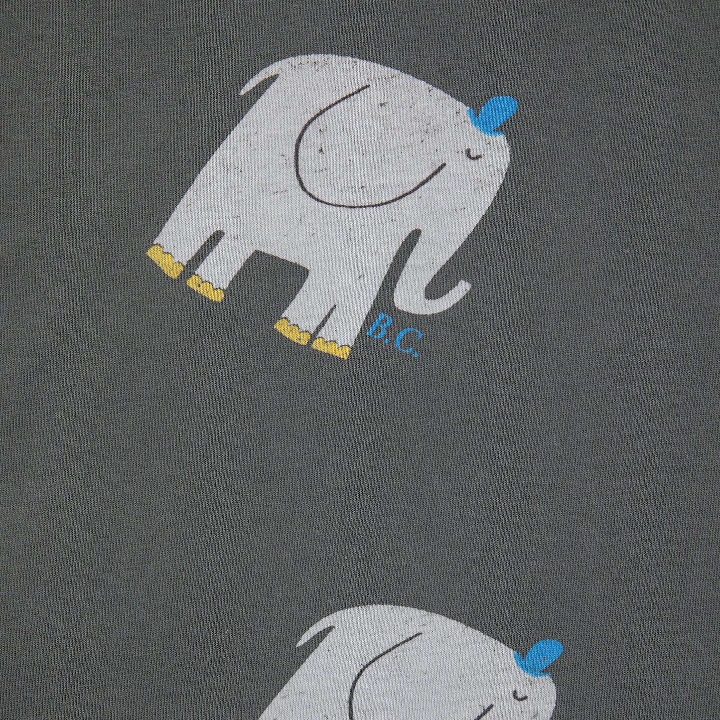 儿童深灰色印花棉T恤