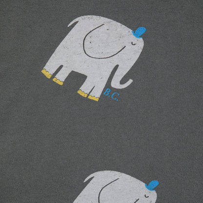 儿童深灰色印花棉T恤