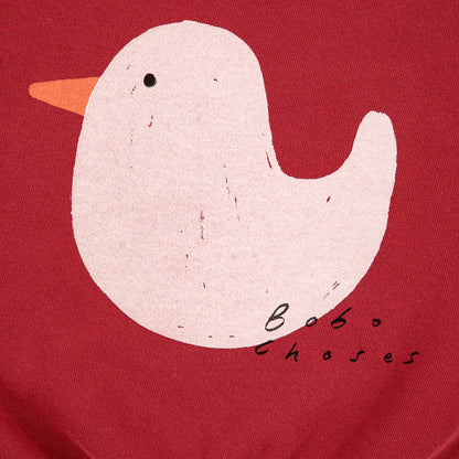 儿童红色印花棉卫衣