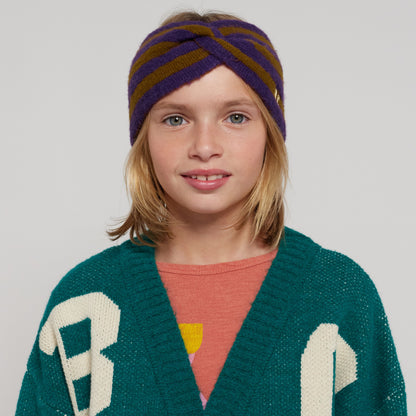 女童紫色条纹发带