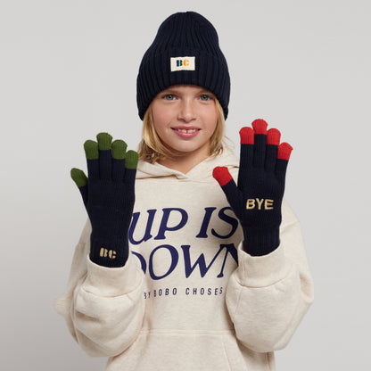 儿童藏青色手套