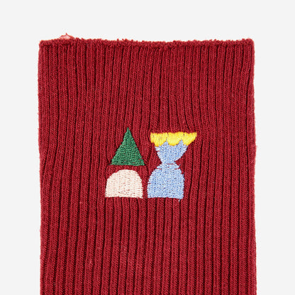 儿童红色棉袜