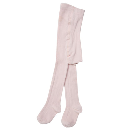 Baby Girls Pink Diamante Logo Cotton Tights