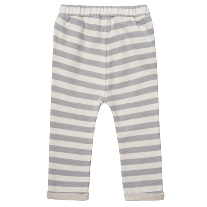 Baby Boys White&Grey Stripe Ear Pockets Trousers