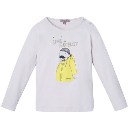 Boys Light Grey Fantasy Printed Cotton T-Shirt