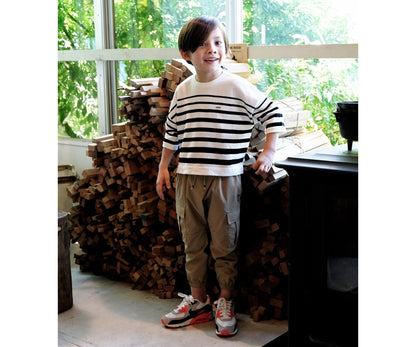 儿童白色条纹T恤