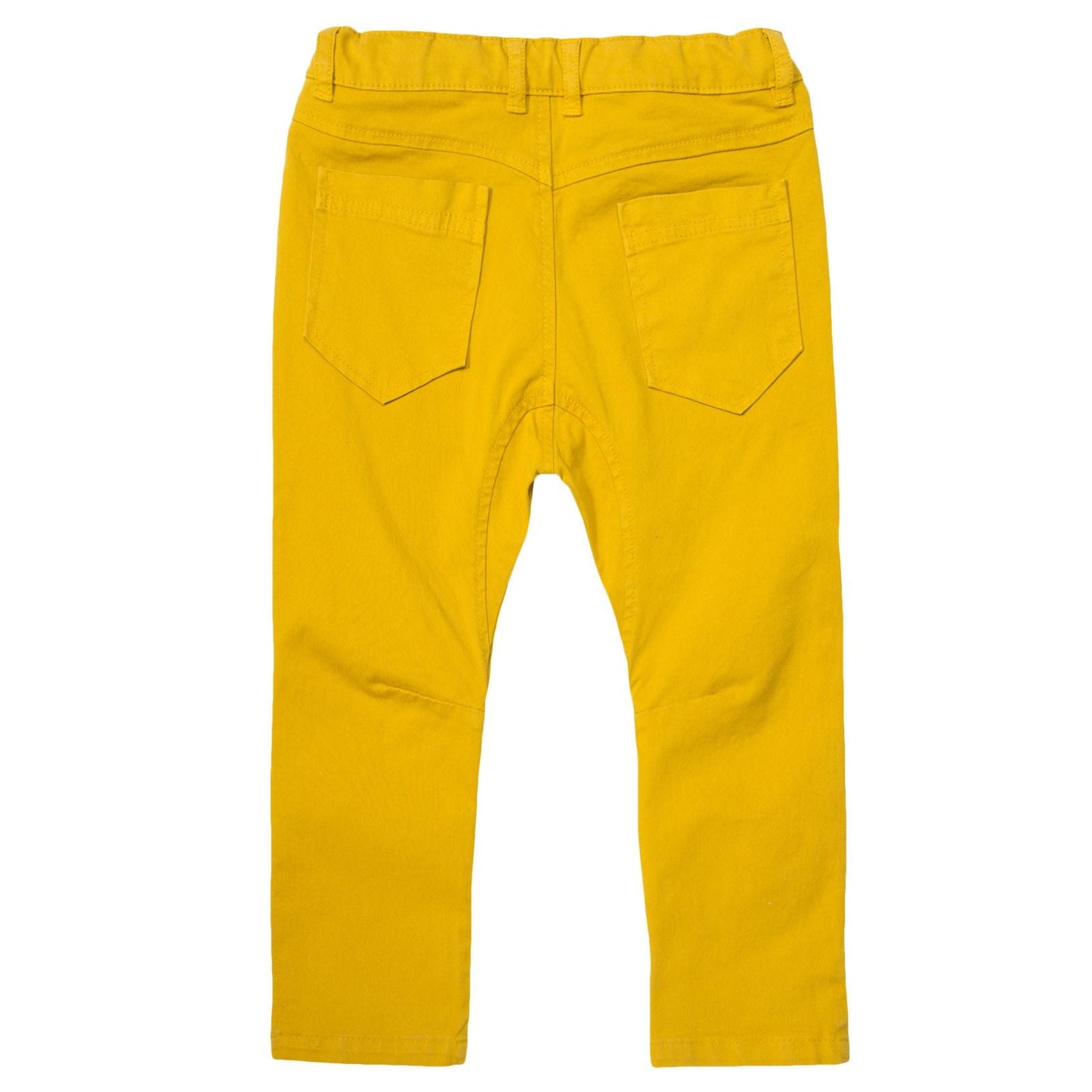Boys Yellow Slim Fit Cotton Trousers