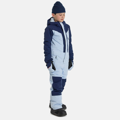 儿童蓝色连体滑雪服