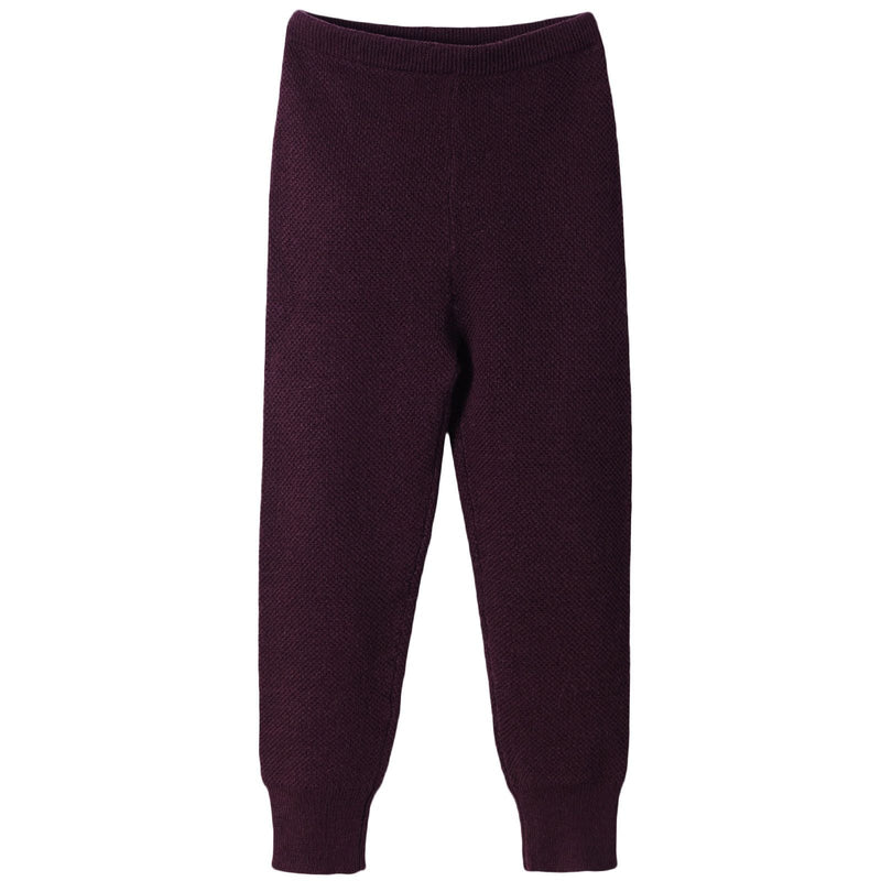 Boys&Girls Dark Sepia Knitted Wool&Cotton Leggings