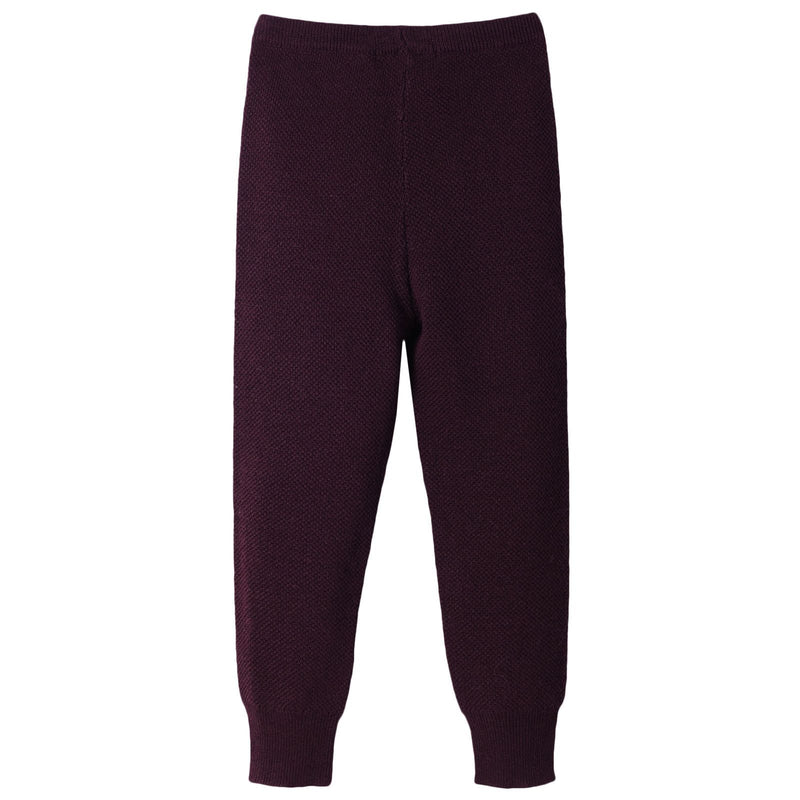 Boys&Girls Dark Sepia Knitted Wool&Cotton Leggings