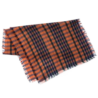 Baby Brown Khaki Check Wool Scarf