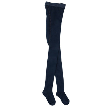 Girls Black Knitted Ribben  Tights
