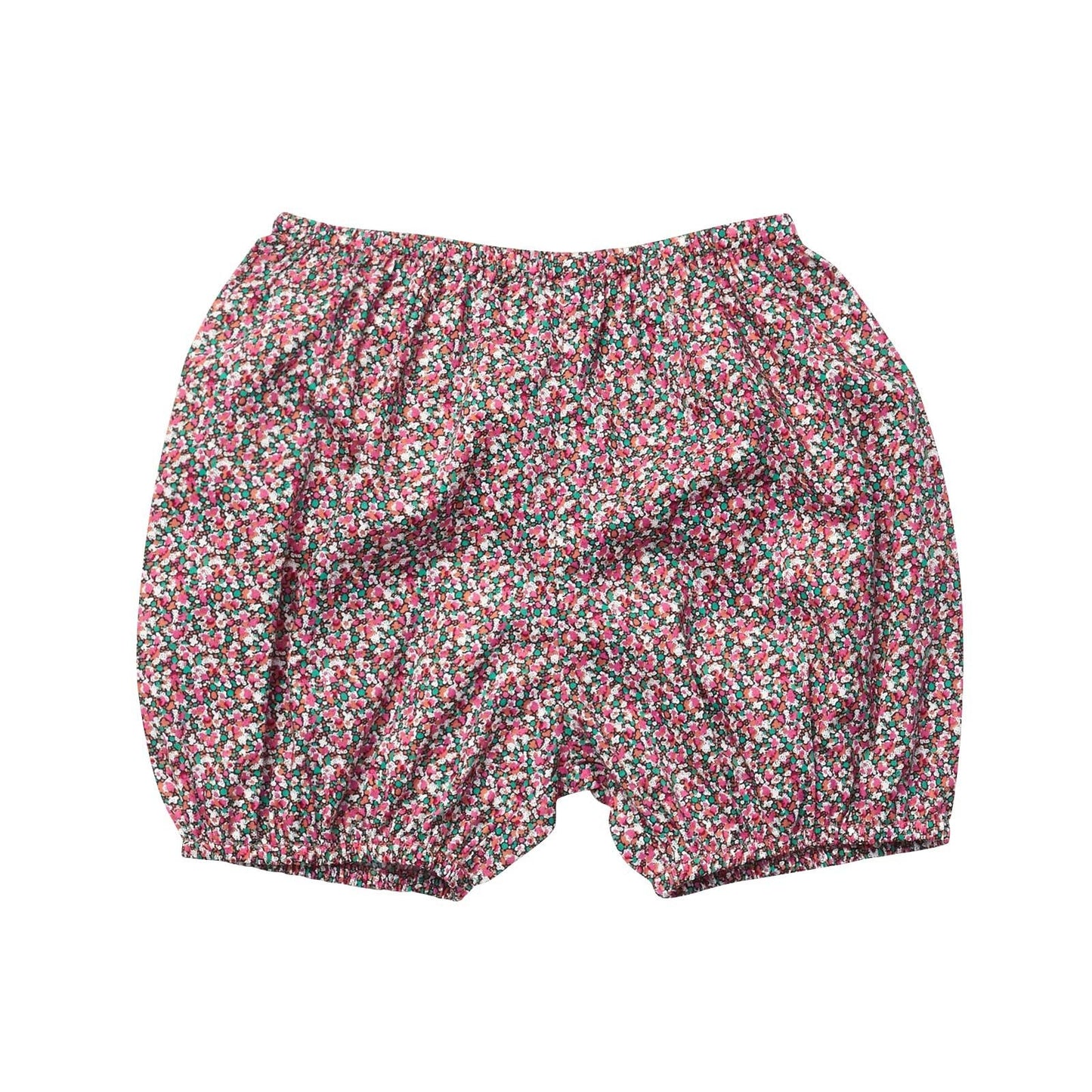 Baby Pink Cotton Floral Printed Ruffle Hem Bloomer