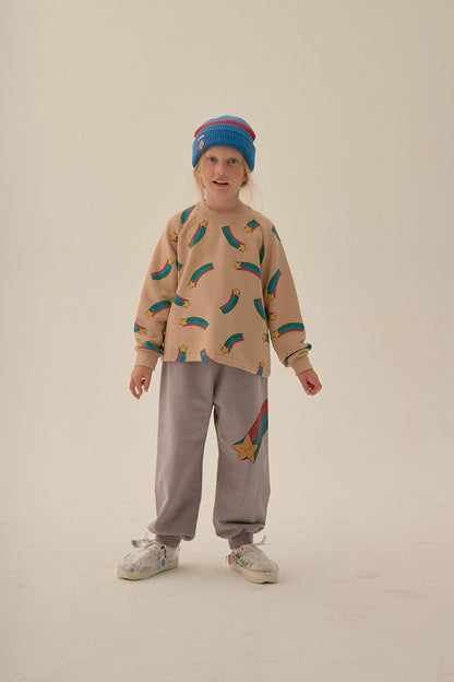 儿童米色星星印花棉卫衣