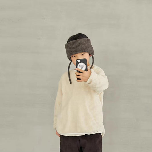 儿童棕色羊毛脖套