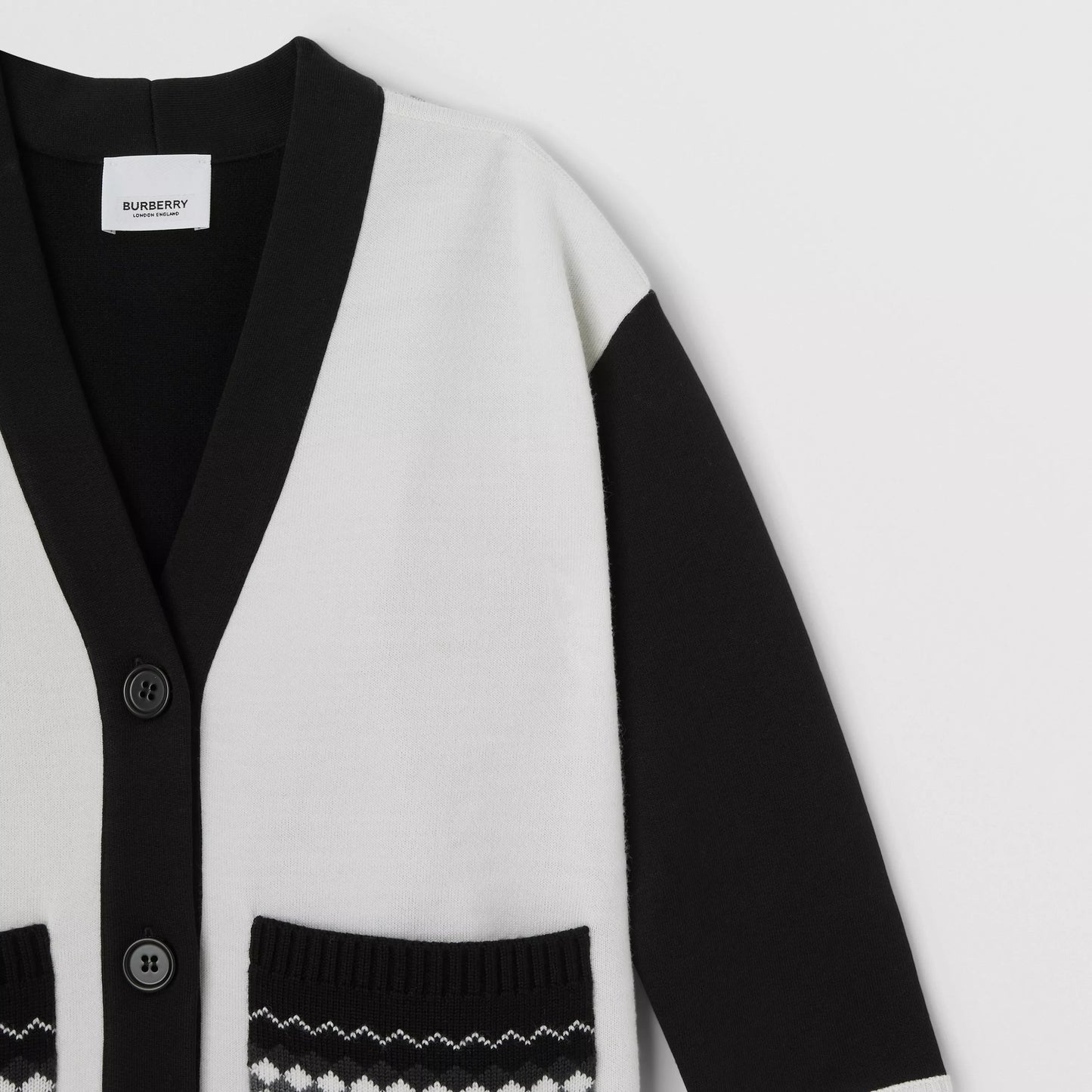 女童白色Logo羊毛开衫