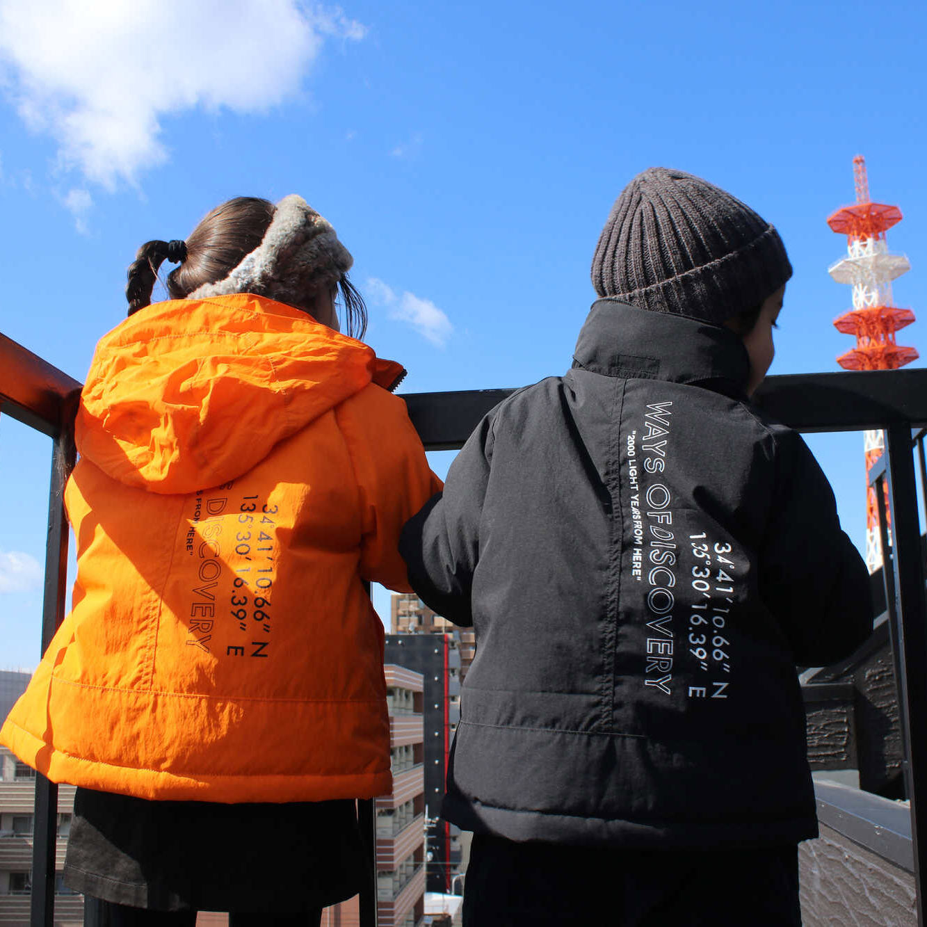 儿童橙色棉夹克