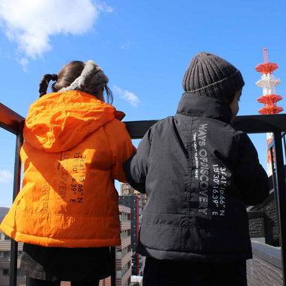 儿童橙色棉夹克