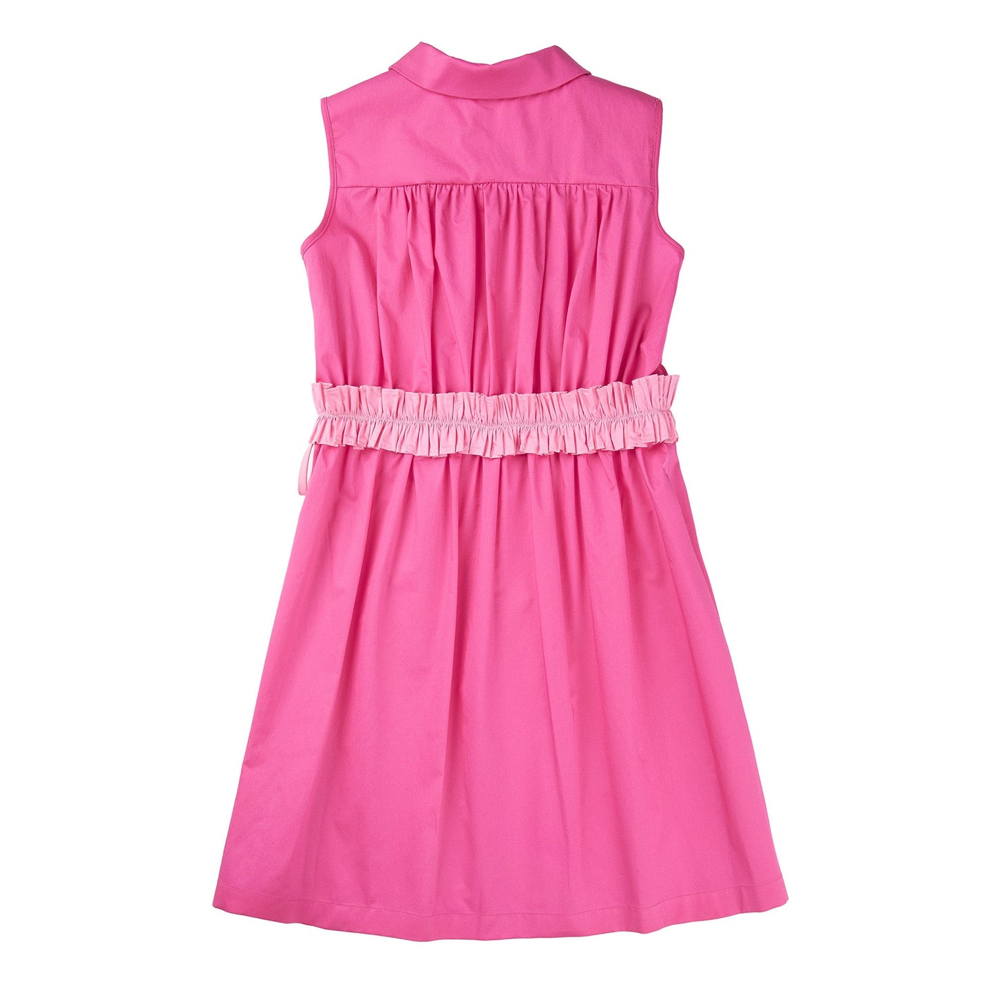 女童亮粉色棉连衣裙