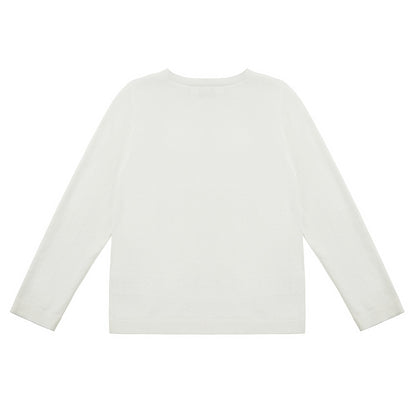 Girls White Cherry Logo Cardigan