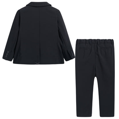 Baby Boys Black Wool Tuxedo