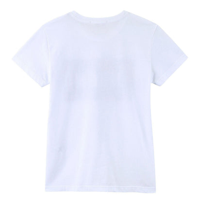 Boys White Cotton Jersey T-Shirt With Black Brand Name Logo