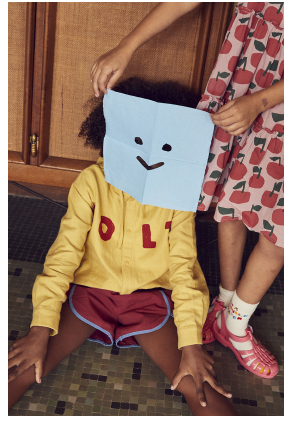 儿童红色棉短裤