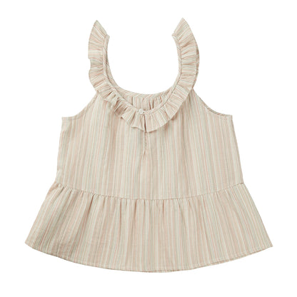 女童珊瑚色条纹上衣