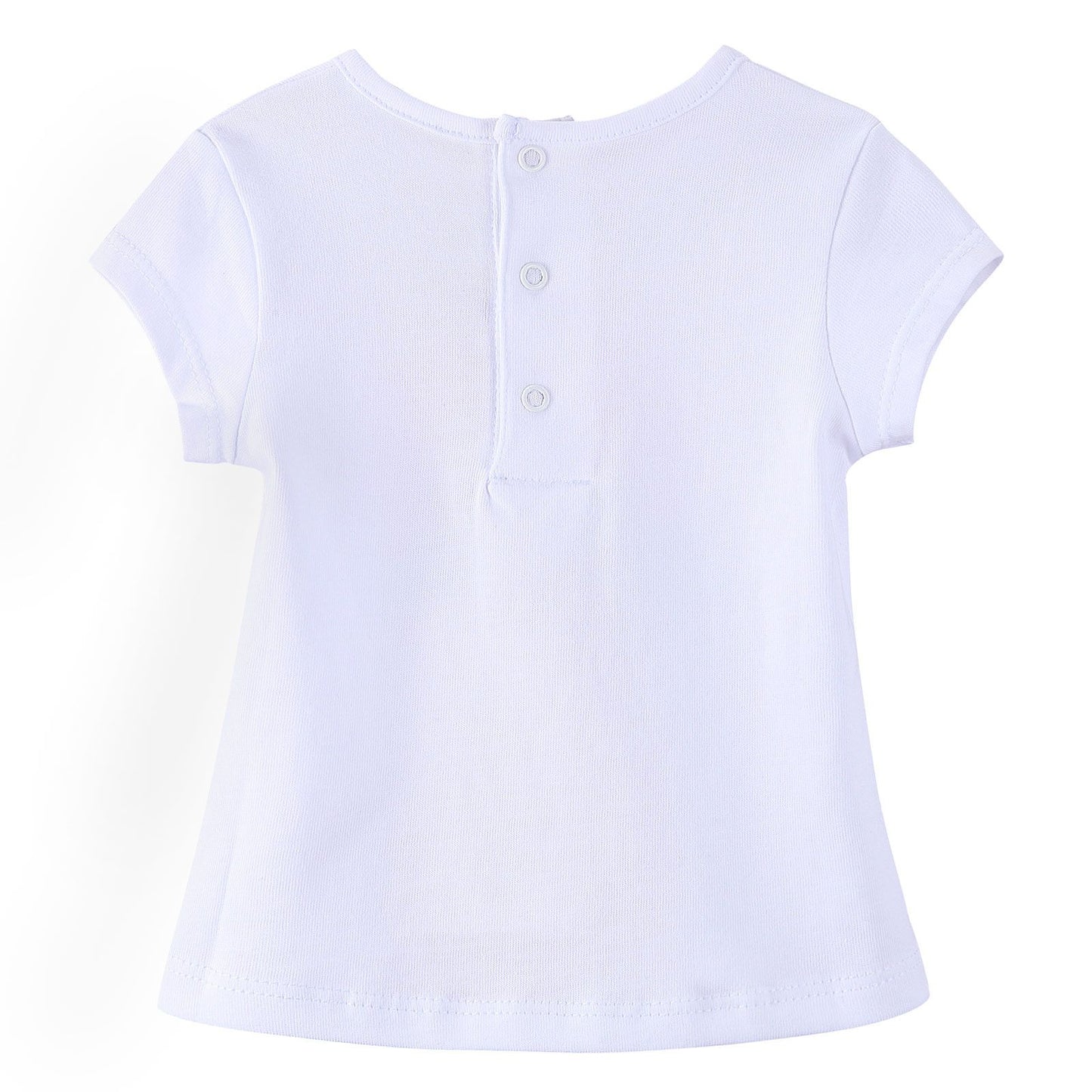 Baby Girls White Cotton  Animal Printed T-Shirt
