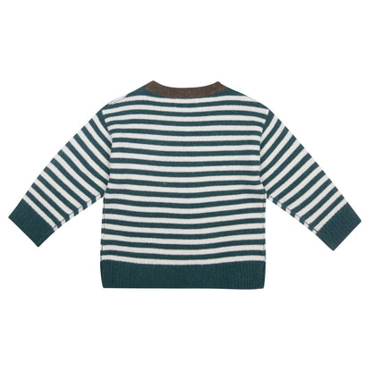 Boys Blue&White Stripe Wool Knitted Sweater