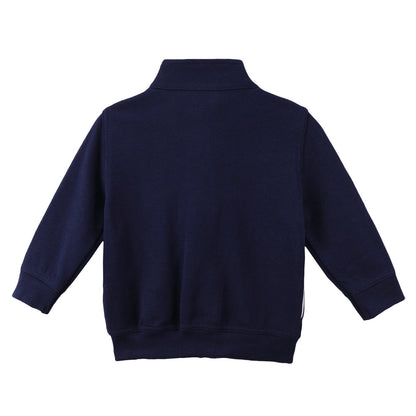 Baby Boys Navy Blue Cotton Zip-up Jacket